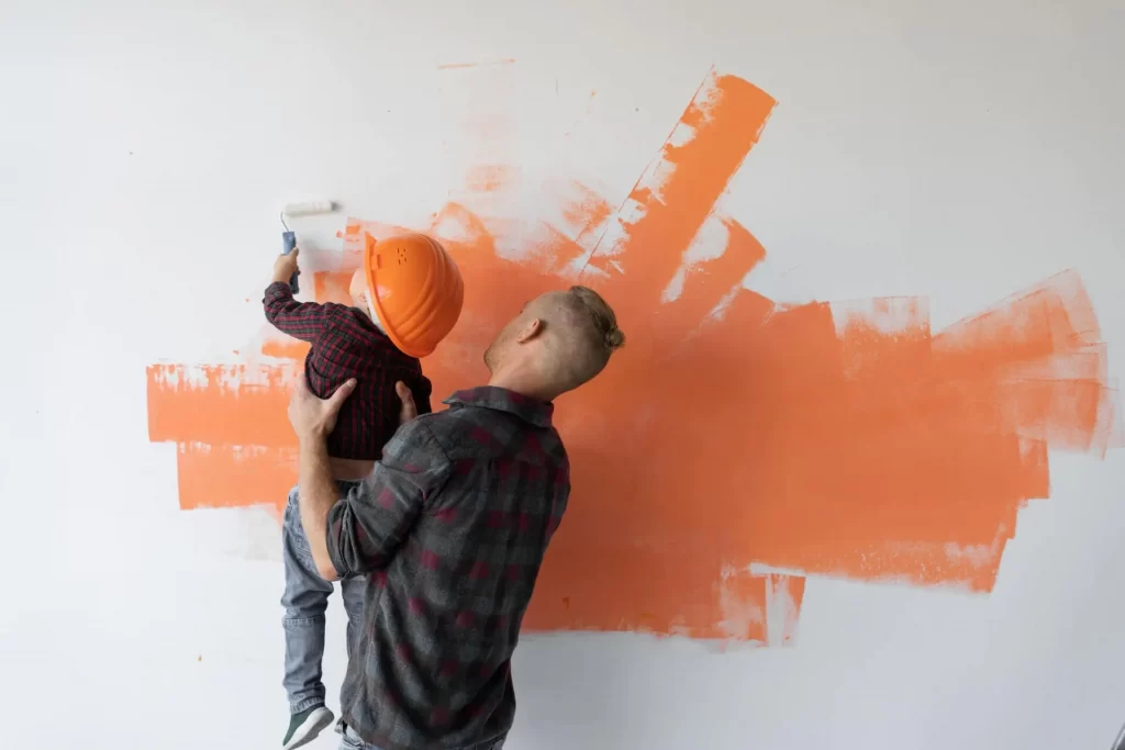 Main painting wall with child: Rental property painting tips